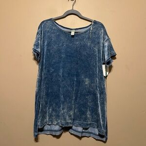 GreenTea Crushed Velvet Tunic Top, NWT